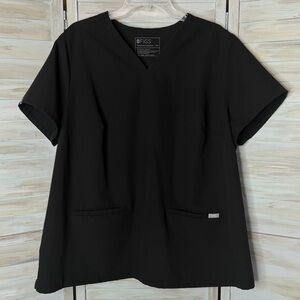 FIGS Technical Collection Black Casma Women’s 3 Pocket Scrub Top Size 3XL XXXL